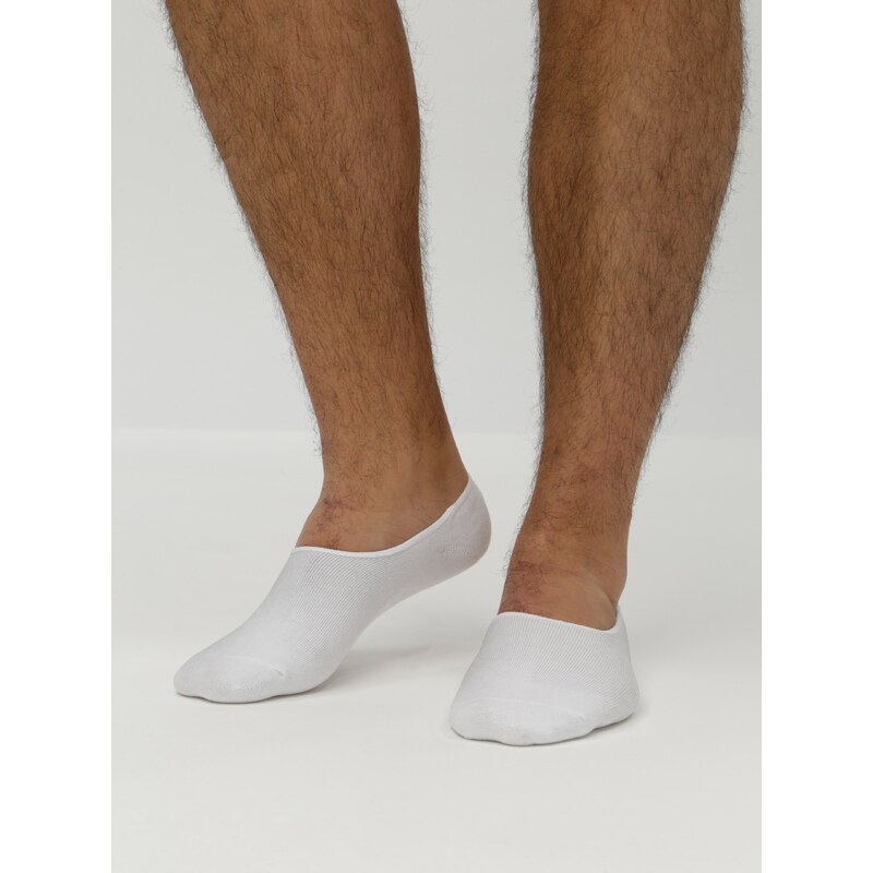 Sada pěti párů bílých nízkých ponožek Jack & Jones Basic - Pánské