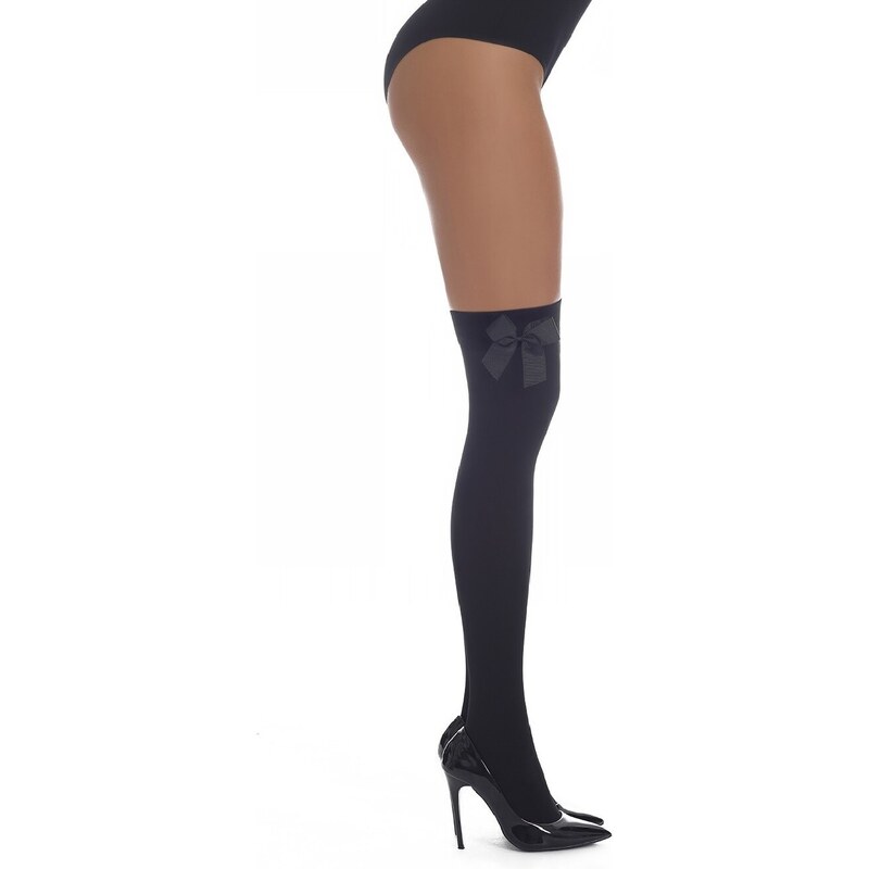 Bas Bleu Knee socks with decorative bow CAMEO 80 DEN