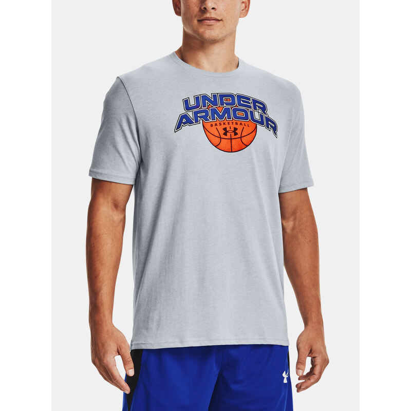 Under Armour Tričko UA BBALL BRANDED WRDMRK SS-GRY - Pánské