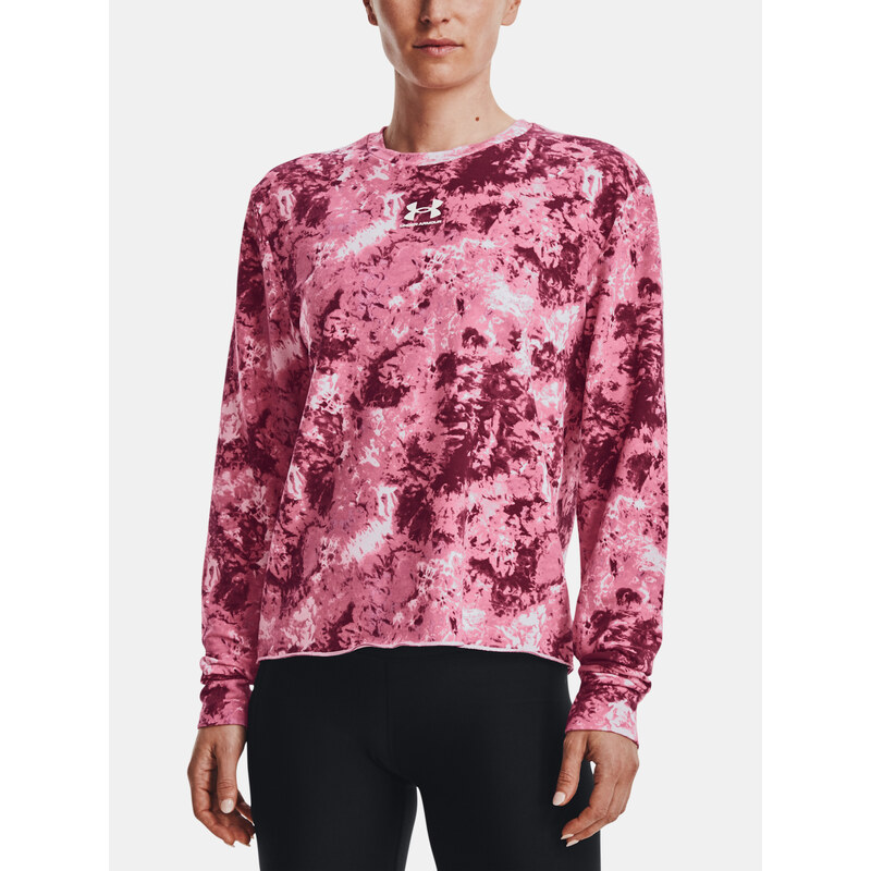 Under Armour Mikina Rival Terry Print Crew-PNK - Dámské