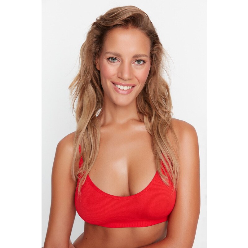 Trendyol Red Seamless/Seamless Back Detail Knitted Bra