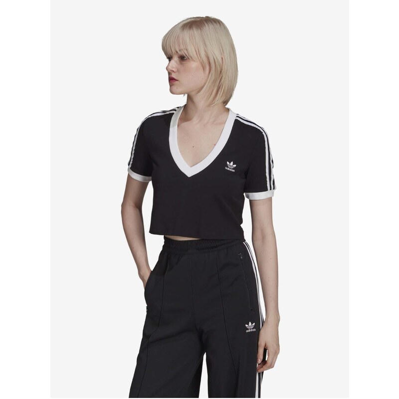 Černý dámský crop top adidas Originals - Dámské