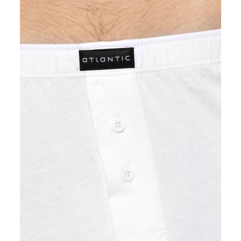 Pánské klasické boxerky s knoflíčky ATLANTIC 2PACK - bílé