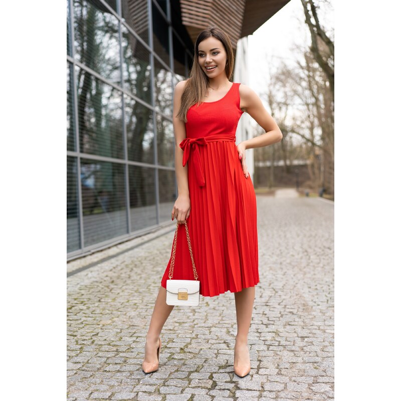 Merribel Meratin Dress D07 Red Red