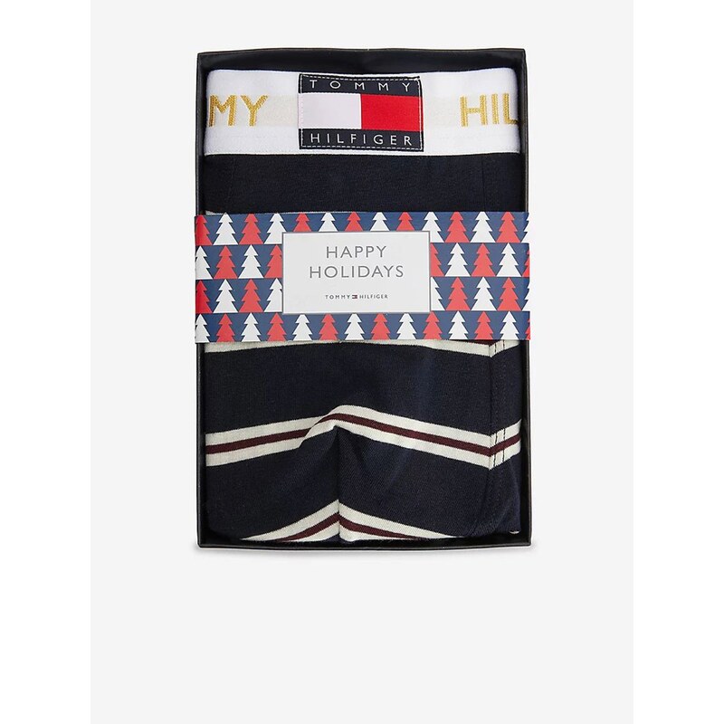 Bílo-modré pánské pruhované boxerky Tommy Hilfiger Underwear - Pánské