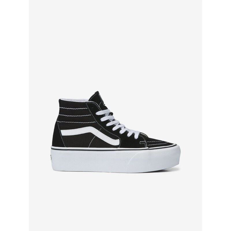 Černé dámské kotníkové kožené tenisky na platformě VANS Sk8-Hi T - Dámské