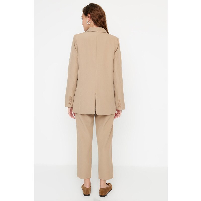 Trendyol Mink Blazer Jacket-Pants Woven Bottom-Top Suit