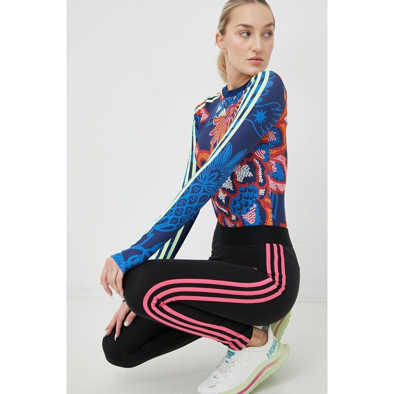 Legíny adidas dámské, černá barva, s aplikací, IA7192