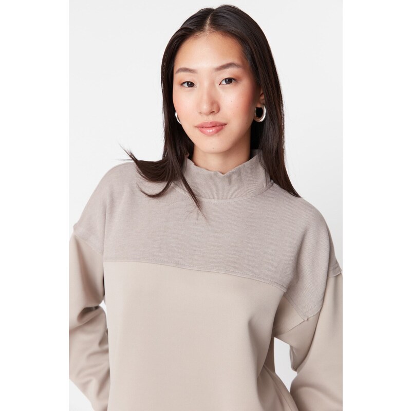 Trendyol Mink Color Blocked Knitted Tunic