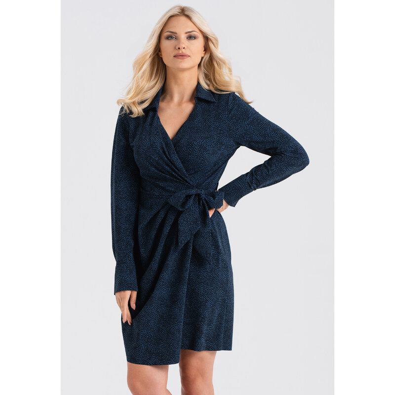 Look Made With Love Woman's Dress 743 Beatrice Navy Blue