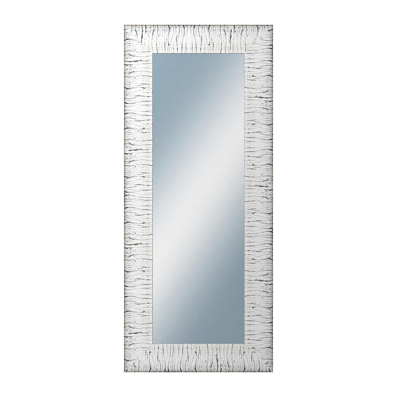 DANTIK - Zarámované zrcadlo - rozměr s rámem cca 60x140 cm z lišty SAUDEK bílá černé čáry (2512)