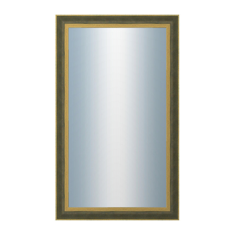 DANTIK - Zarámované zrcadlo - rozměr s rámem cca 60x100 cm z lišty ZVRATNÁ zelenozlatá plast (3070)