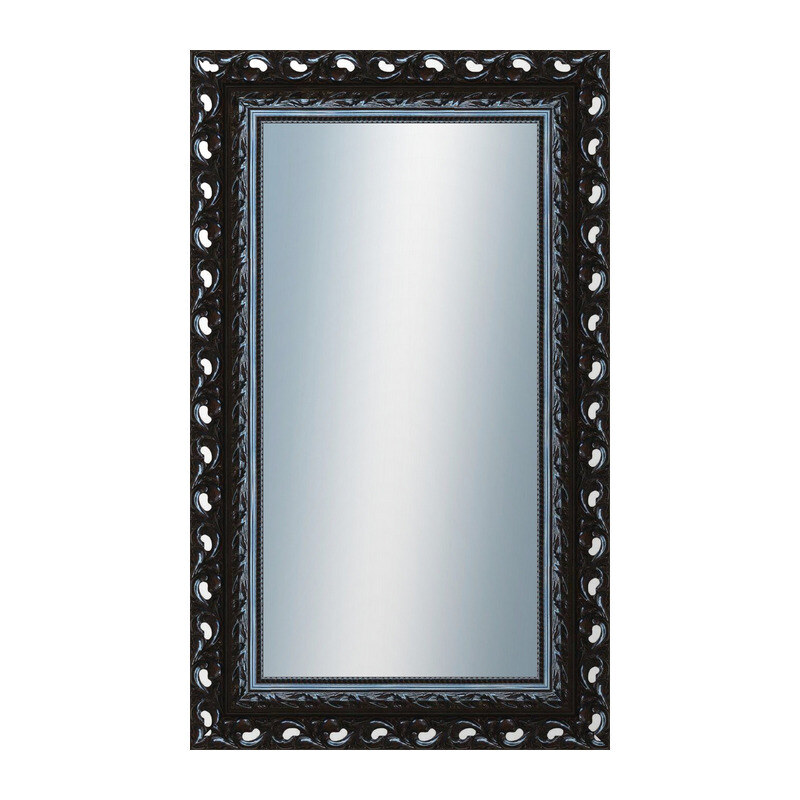 DANTIK - Zarámované zrcadlo - rozměr s rámem cca 60x100 cm z lišty ROKOKO černá lesklá (2632)