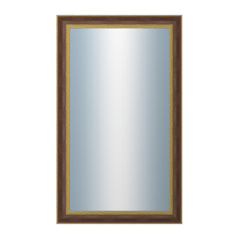 DANTIK - Zarámované zrcadlo - rozměr s rámem cca 60x100 cm z lišty ZVRATNÁ červenozlatá plast (3069)
