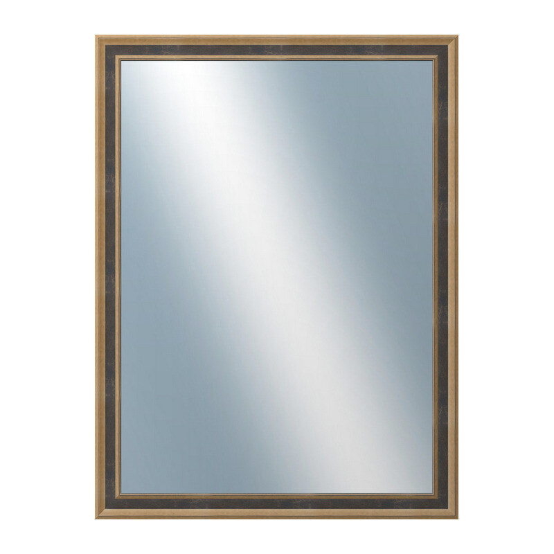 DANTIK - Zarámované zrcadlo - rozměr s rámem cca 60x80 cm z lišty TOOTH malá zlato černá (3163)