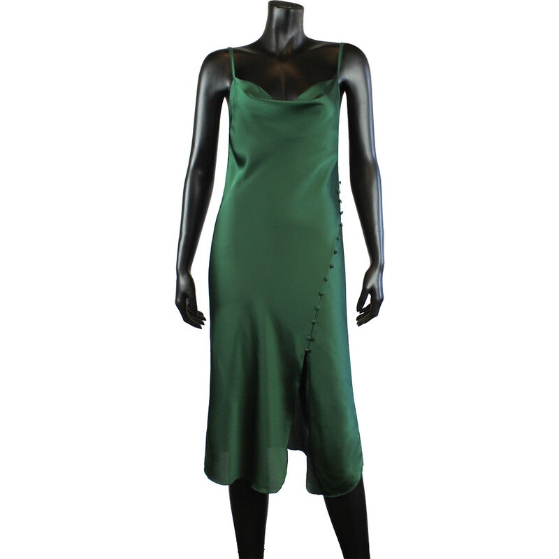 Saténové šaty Donna 1783 tm.zele