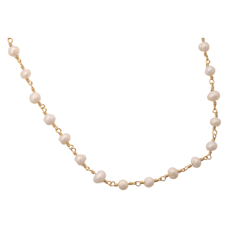 ORNAMENTI Pozlacený náhrdelník Natural Pearls gold