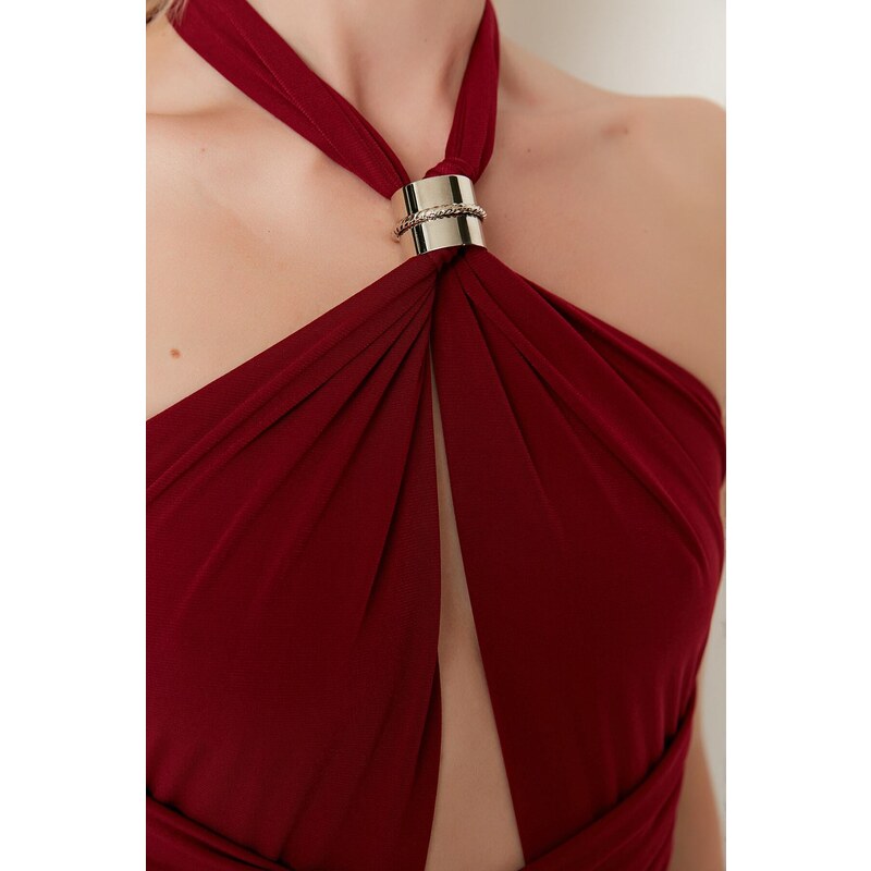 Trendyol Claret Red Knitted Body With Accessory Detail