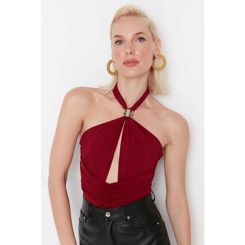 Trendyol Claret Red Knitted Body With Accessory Detail