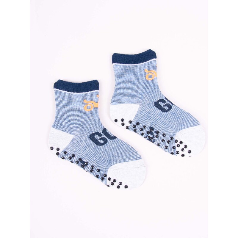 Yoclub Kids's Boys' Cotton Socks Anti Slip ABS Patterns Colours 3-pack SKA-0109C-AA3A-004