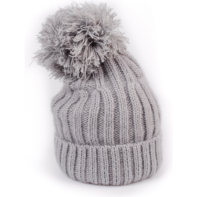 Winter women's hat with pompom Shelvt gray