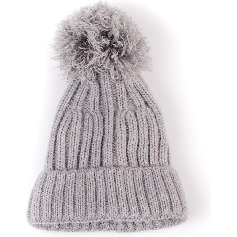 Winter women's hat with pompom Shelvt gray