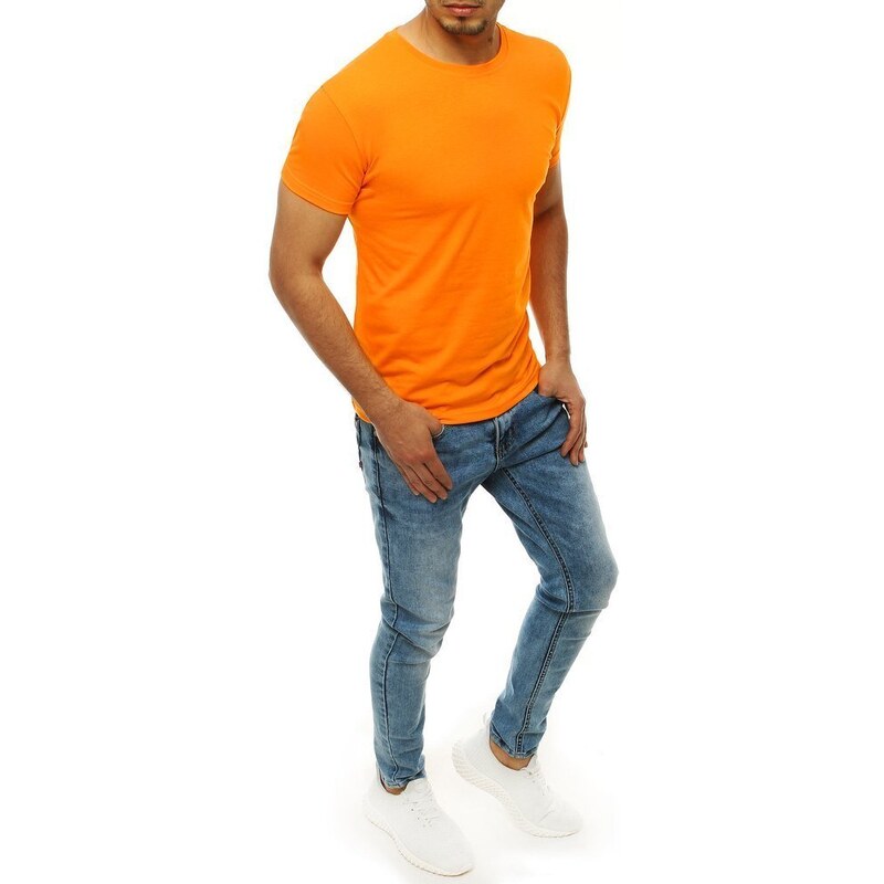 DStreet Zářivě oranžové pánské tričko RX4190