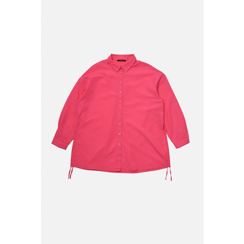 Trendyol Weave Fuchsia Shirred Beach Shirt