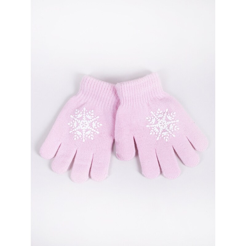 Yoclub Kids's Girls' Five-Finger Gloves RED-0012G-AA5A-009