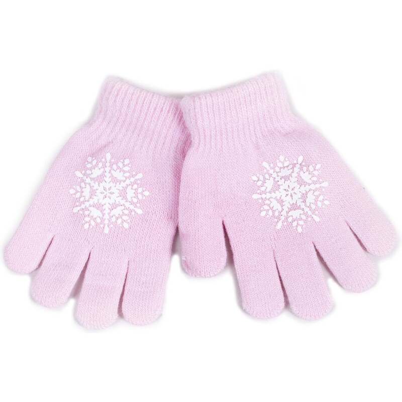 Yoclub Kids's Girls' Five-Finger Gloves RED-0012G-AA5A-009