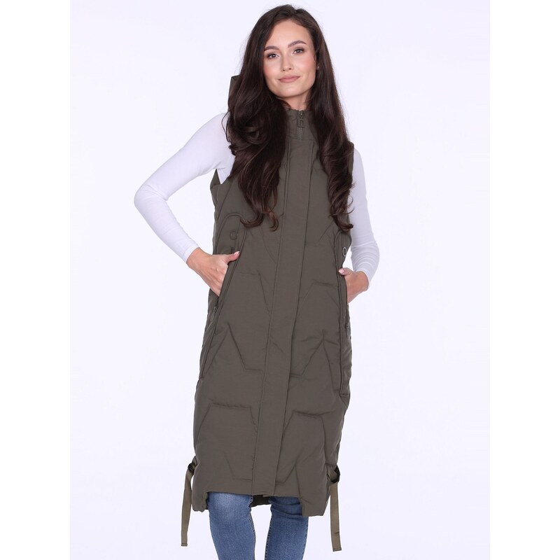PERSO Womans Long womens tank top with a hood
