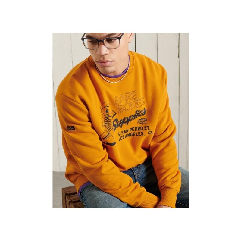 Superdry Mikina Workwear Crew Neck - Pánské