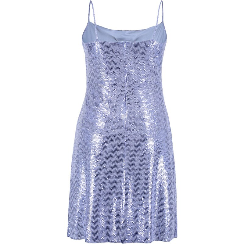 Trendyol Curve Blue Collar Knitted Sequin Dress