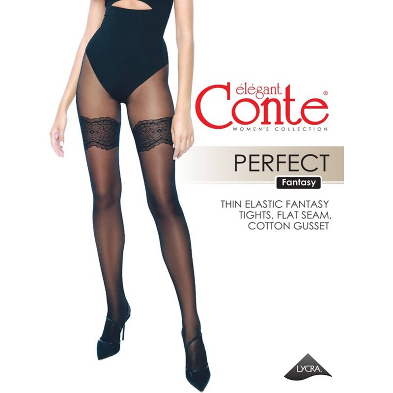 Dámské punčochy Conte CONTE_PERFECT_Women_s_tights_with_imitation_fishnet_stockings_eu