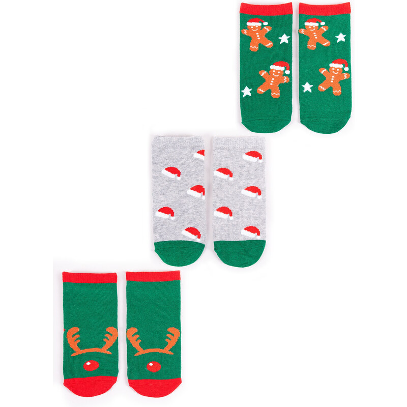 Yoclub Kids's Children's Christmas 3Pack Socks SKA-X013B-AA00