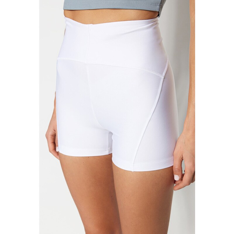 Trendyol White Recovery Knitted Sports Shorts Leggings