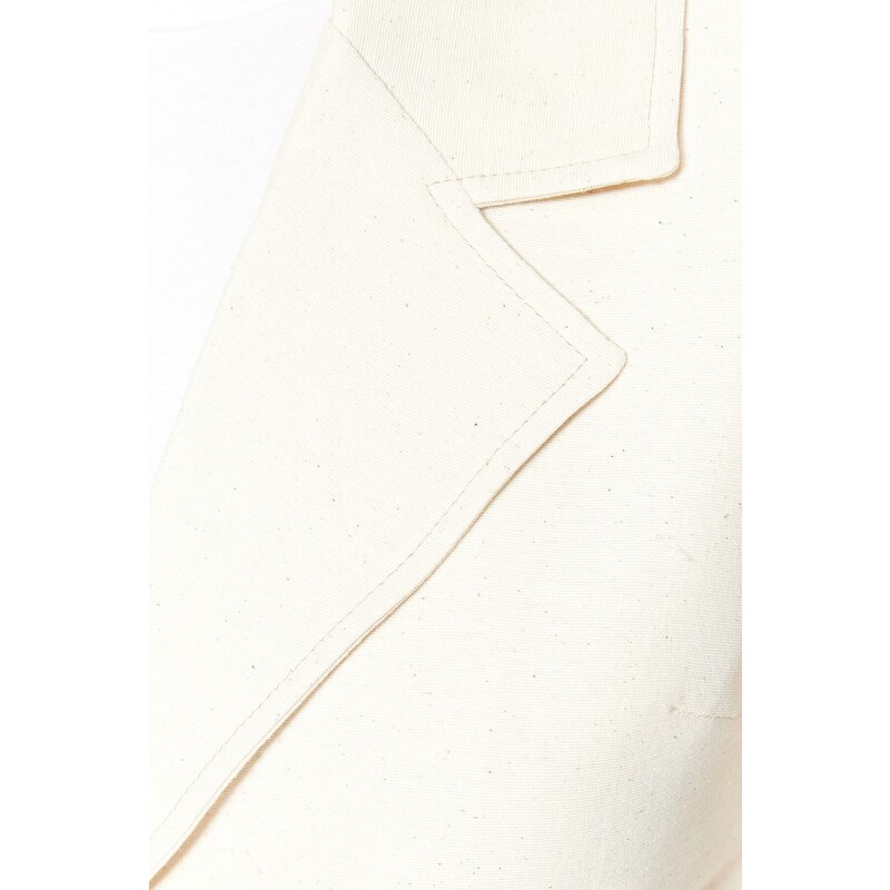 Trendyol Cream Tie Waist Belted Woven Lined Jacket