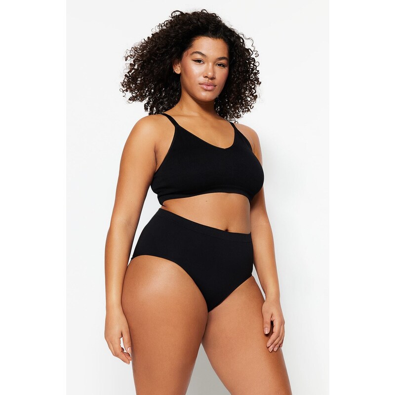 Trendyol Curve Black High Waist Seamless Briefs