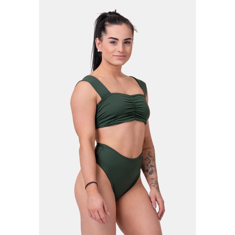 Nebbia Miami retro bikini - vrchní díl 553 dark green S