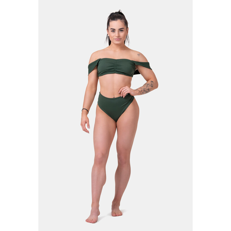 Nebbia Miami retro bikini - vrchní díl 553 dark green S