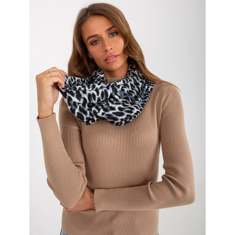 Fashionhunters Dámský šedý leopardí šátek