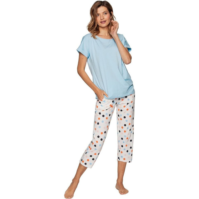 Cana Luxusní dámské pyžamo Lenka modré