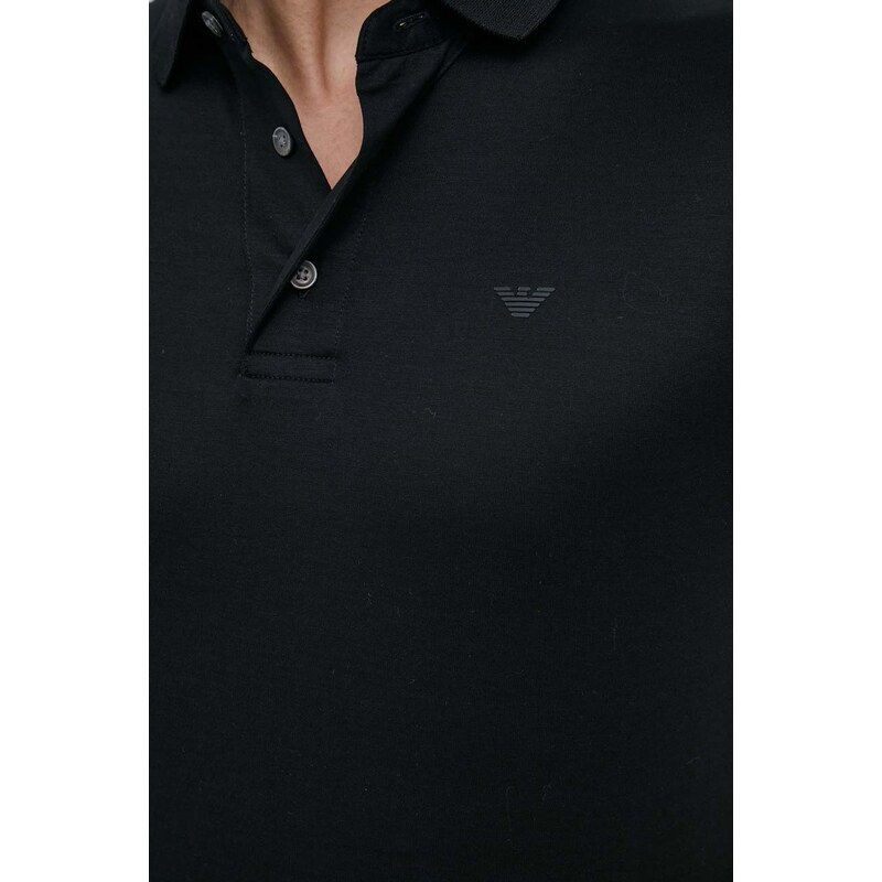 Polo tričko Emporio Armani černá barva, 8N1F98 1JUVZ