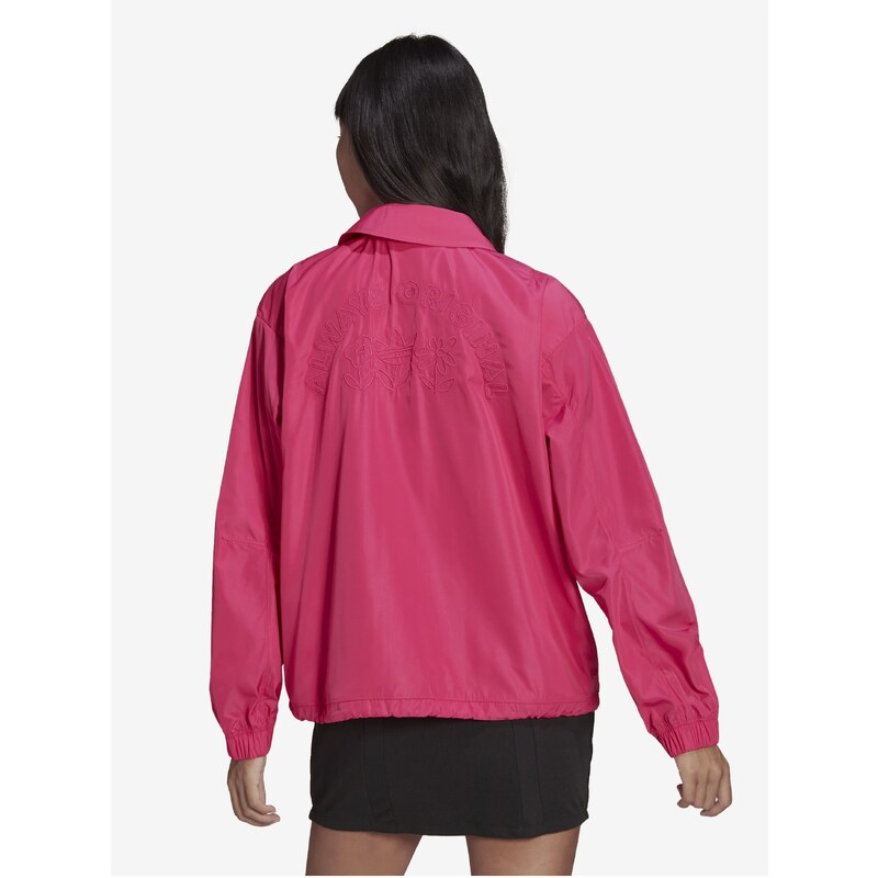 Tmavě růžová dámská lehká bunda adidas Originals Windbreaker - Dámské