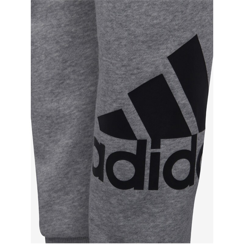 Šedé klučičí žíhané tepláky adidas Performance - unisex