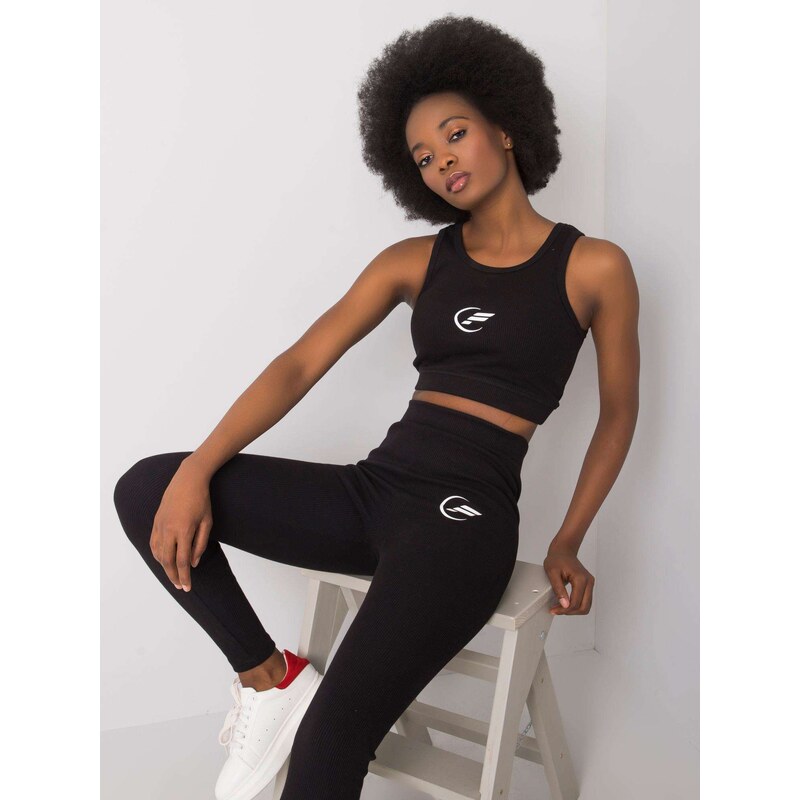 Fashionhunters Sportovní set Black Hailie FOR FITNESS