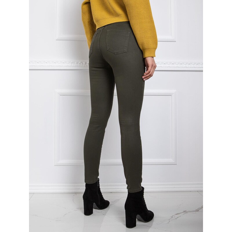 Fashionhunters Khaki kalhoty pro ženy RUE PARIS