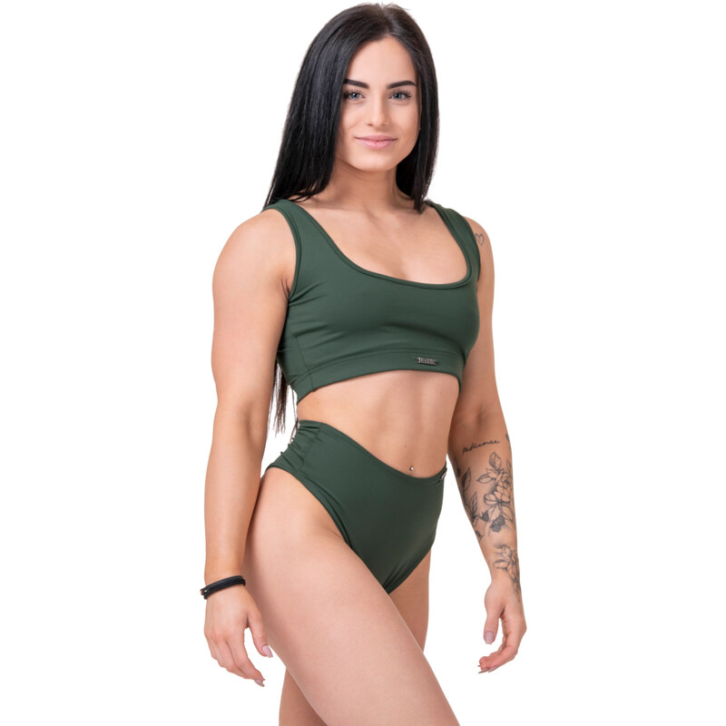 Nebbia Miami sporty bikini - vrchní díl 554 dark green S