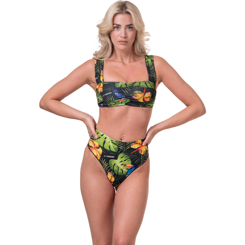 Nebbia High-energy retro bikini - vrchní díl 553 jungle green M