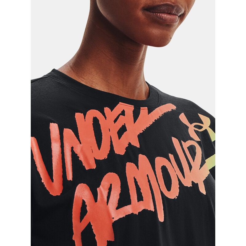 Under Armour Tričko Live Chroma Graphic Tee-BLK - Dámské